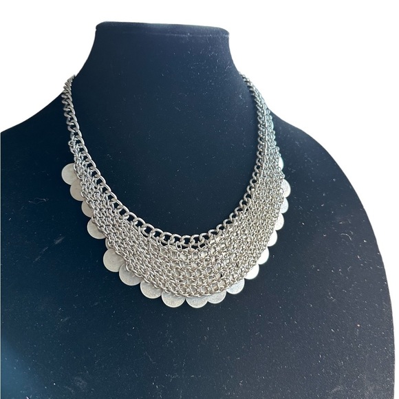 Vintage Bohemian round Coin design
SilverTone Bib Necklace - Picture 2 of 6